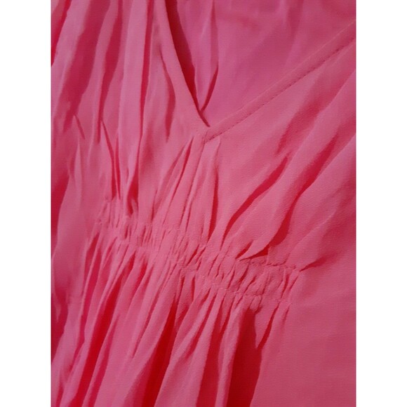 Diane Von Furstenberg Blouse Women Size 6 Pink Silk Layered V Neck Tunic - Picture 7 of 14